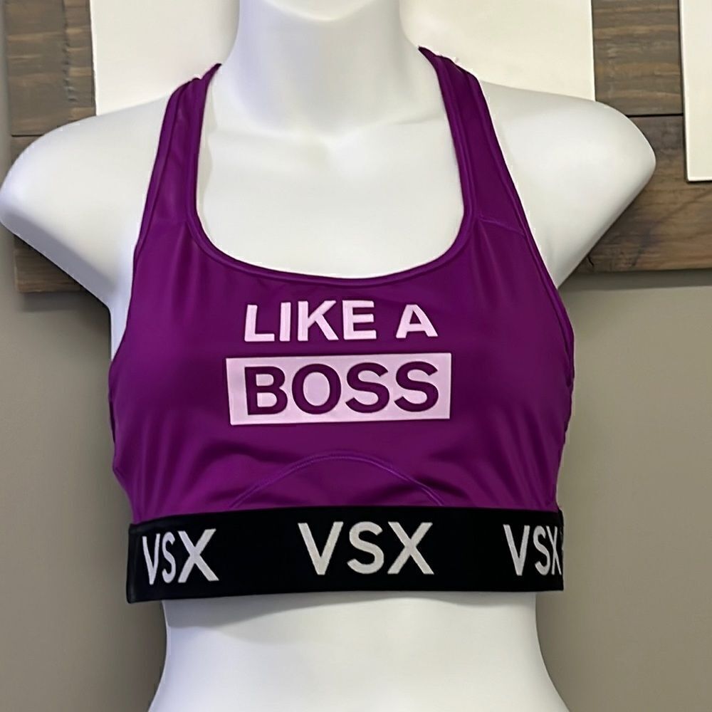 VSX Sport Victoria’s Secret Bright Purple Razorback Elastic Sports Bra- Medium